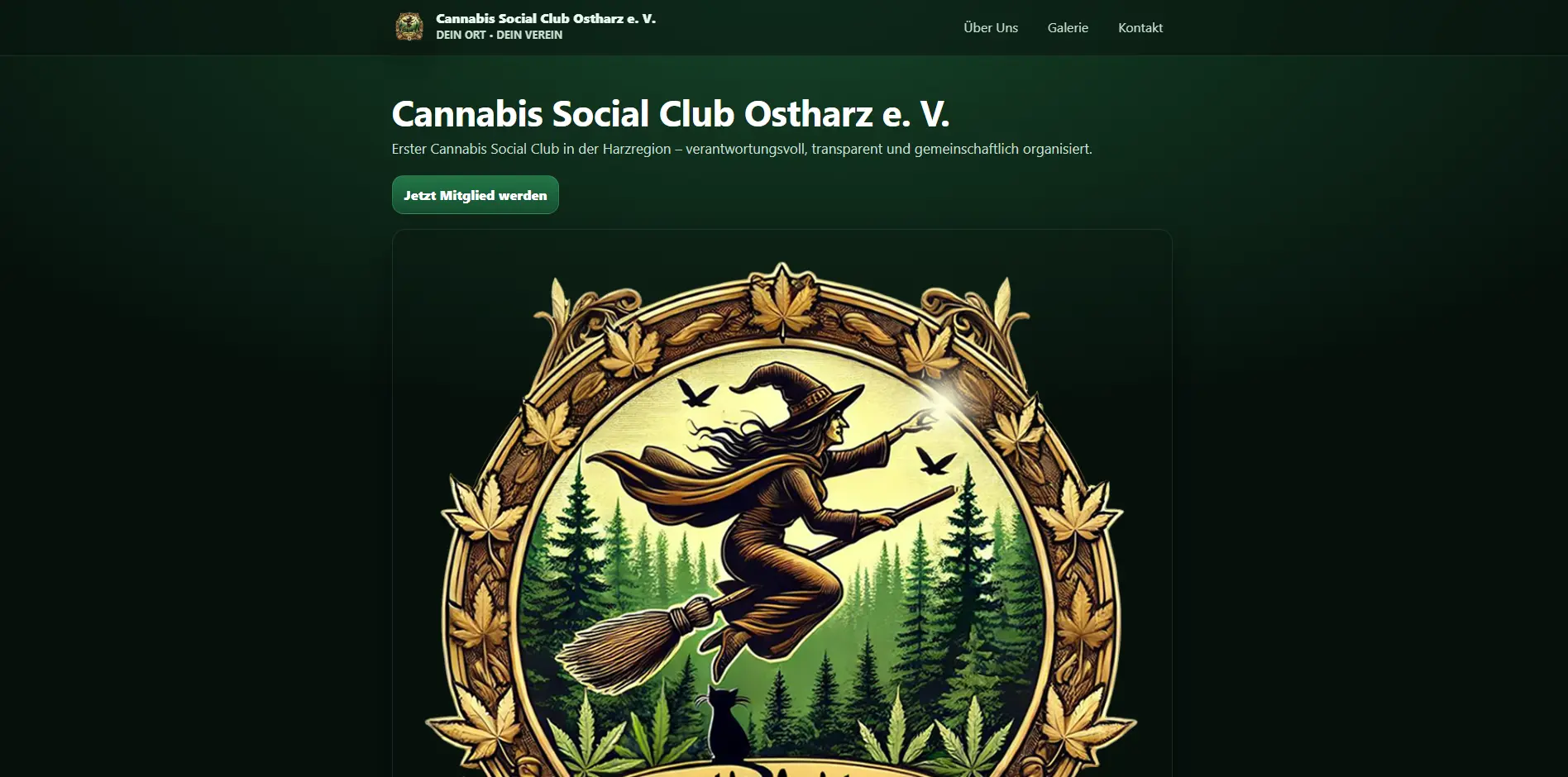 Website des Cannabis Social Club Ostharz e. V.
