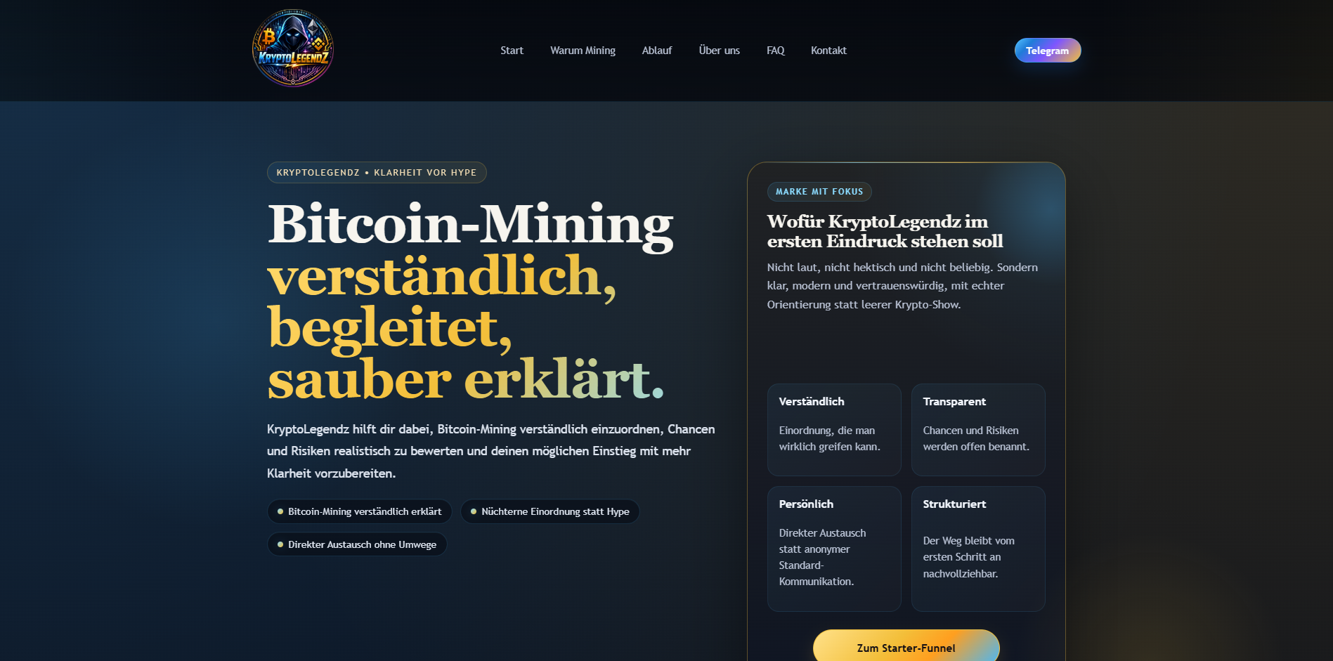 Screenshot der Website von KryptoLegendz