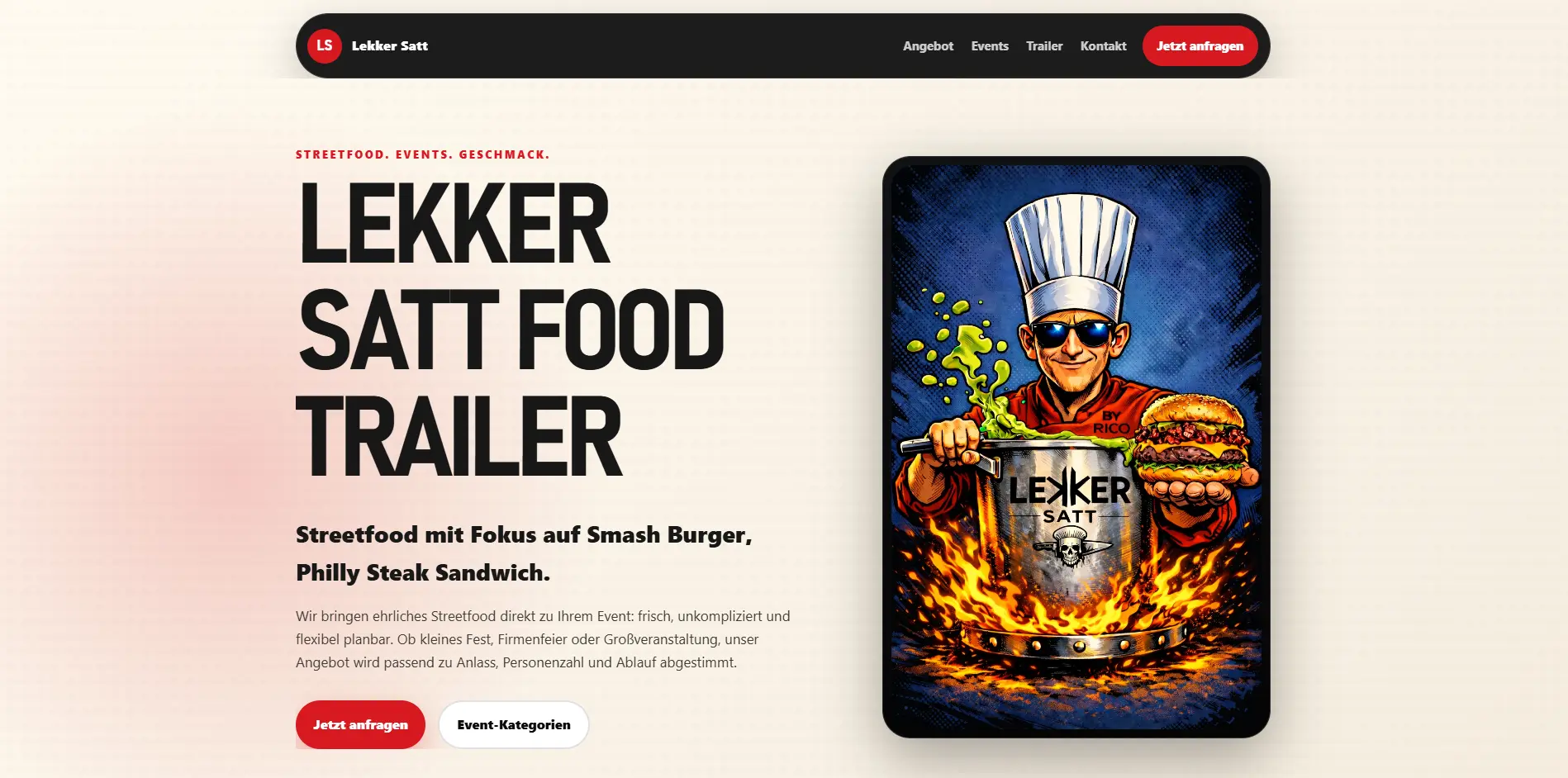 Website von Lekker Satt